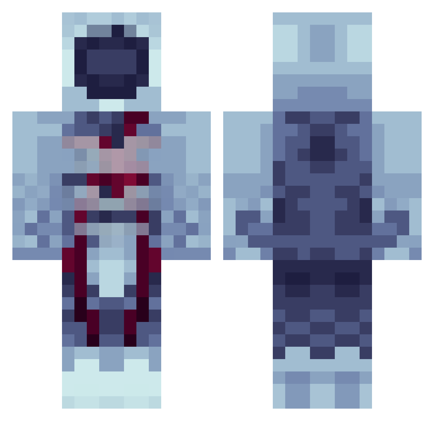 YourL0calGhost Minecraft skin, front and back view