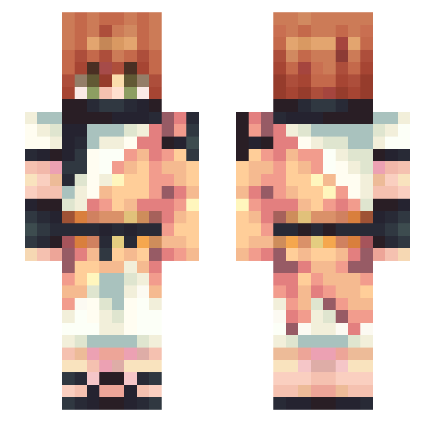 yagelzu Minecraft skin, front and back view