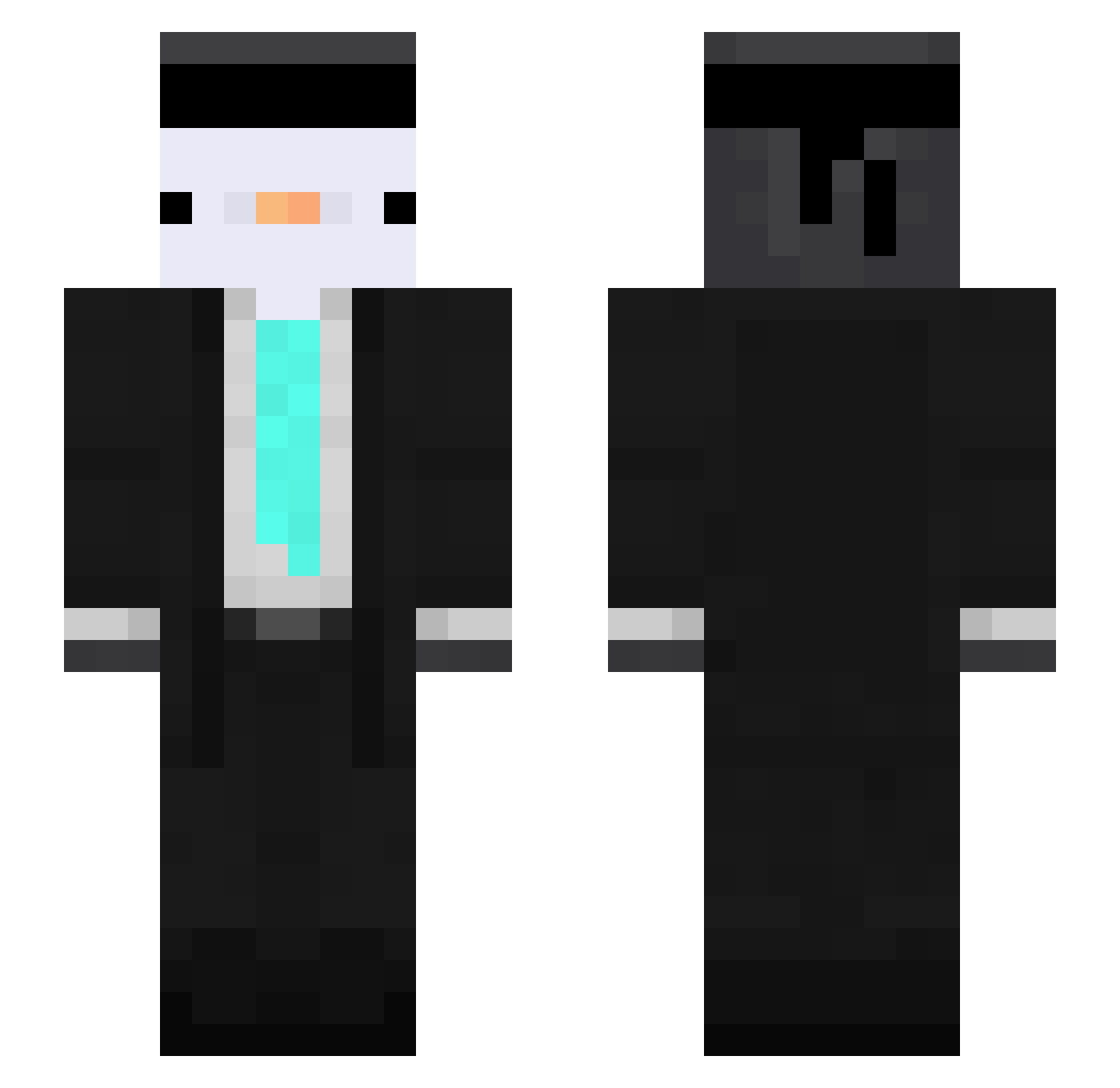 Reqci Minecraft skin, front and back view