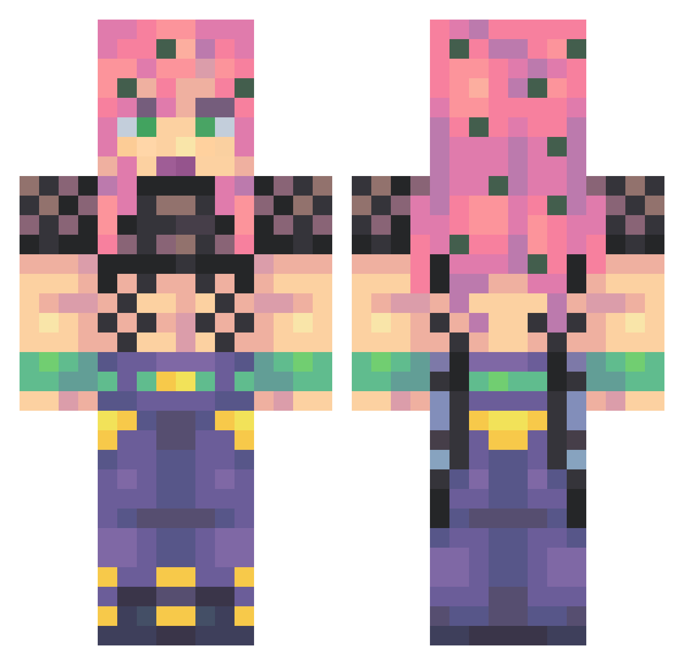 Prodigalred5 Minecraft skin, front and back view