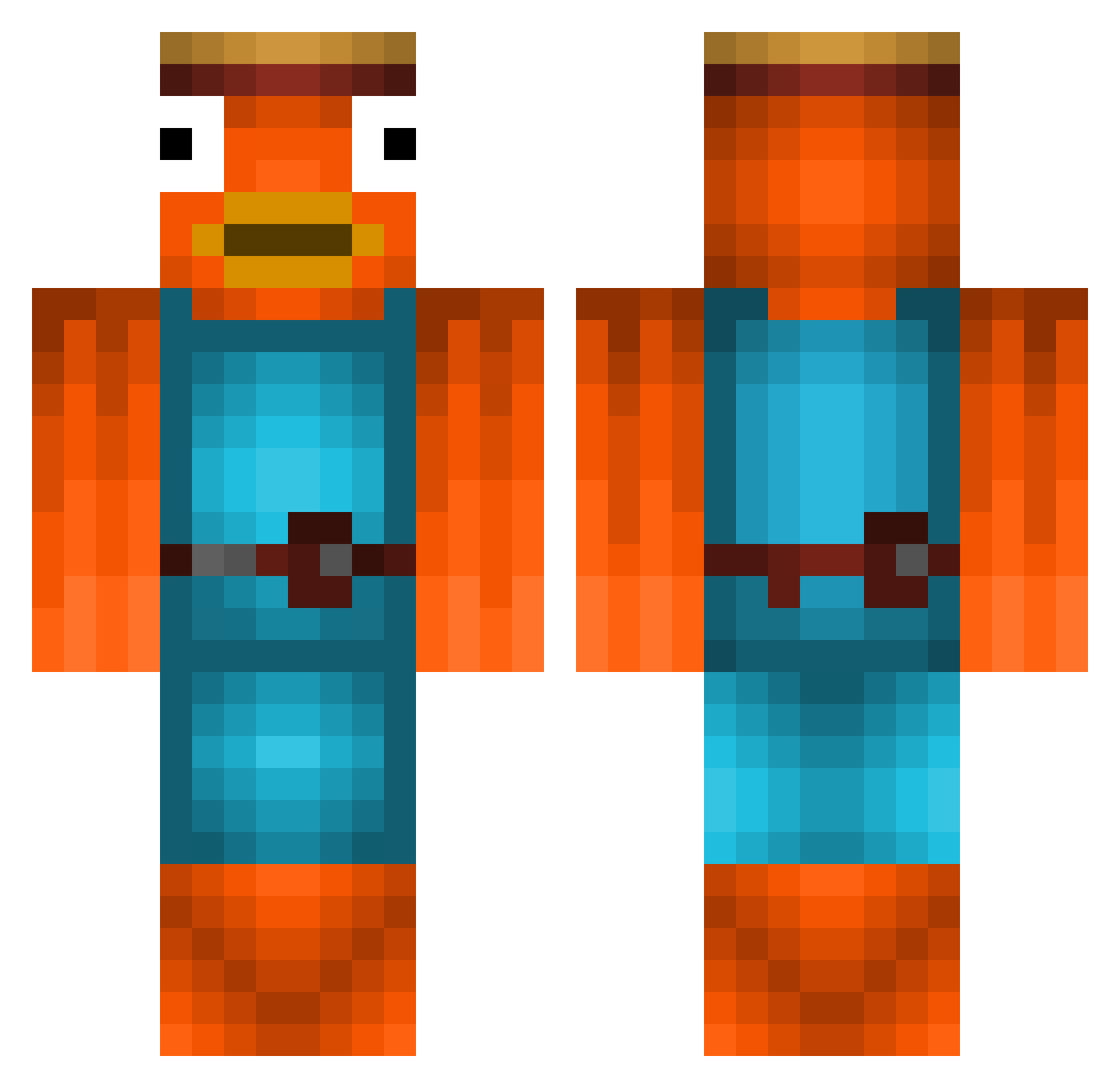 qttommyy Minecraft skin, front and back view