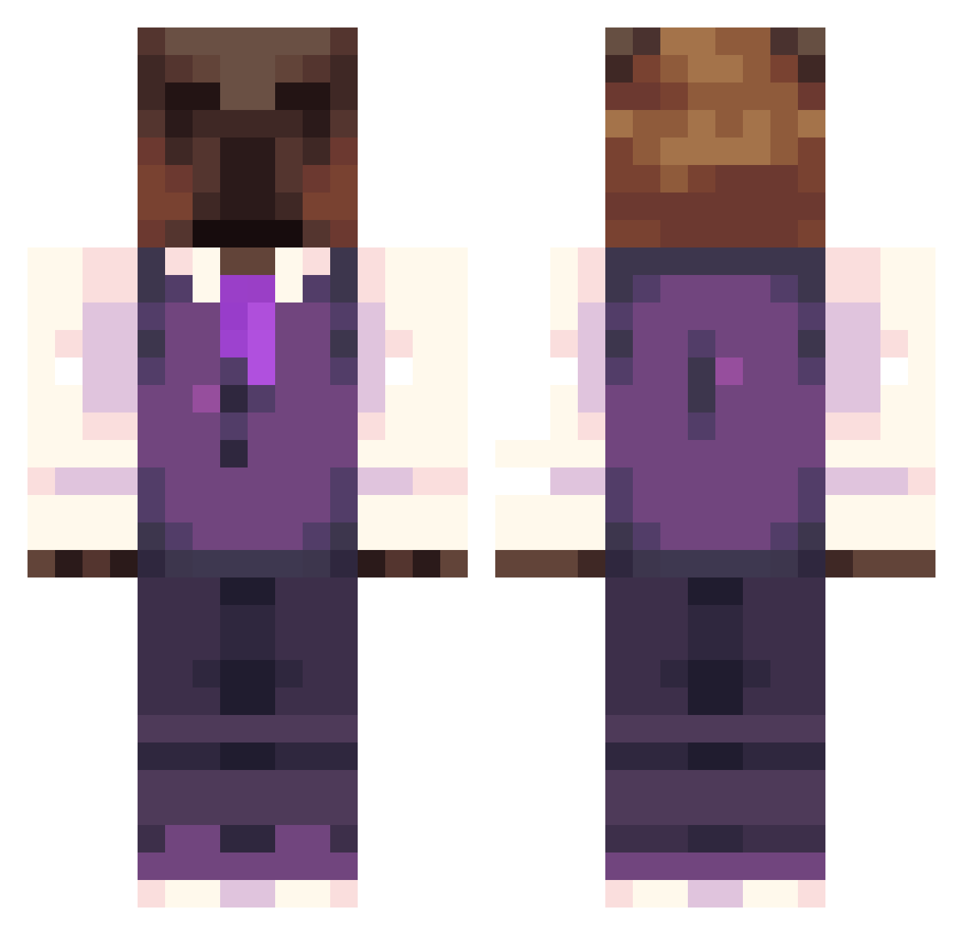 Tio0kta Minecraft skin, front and back view