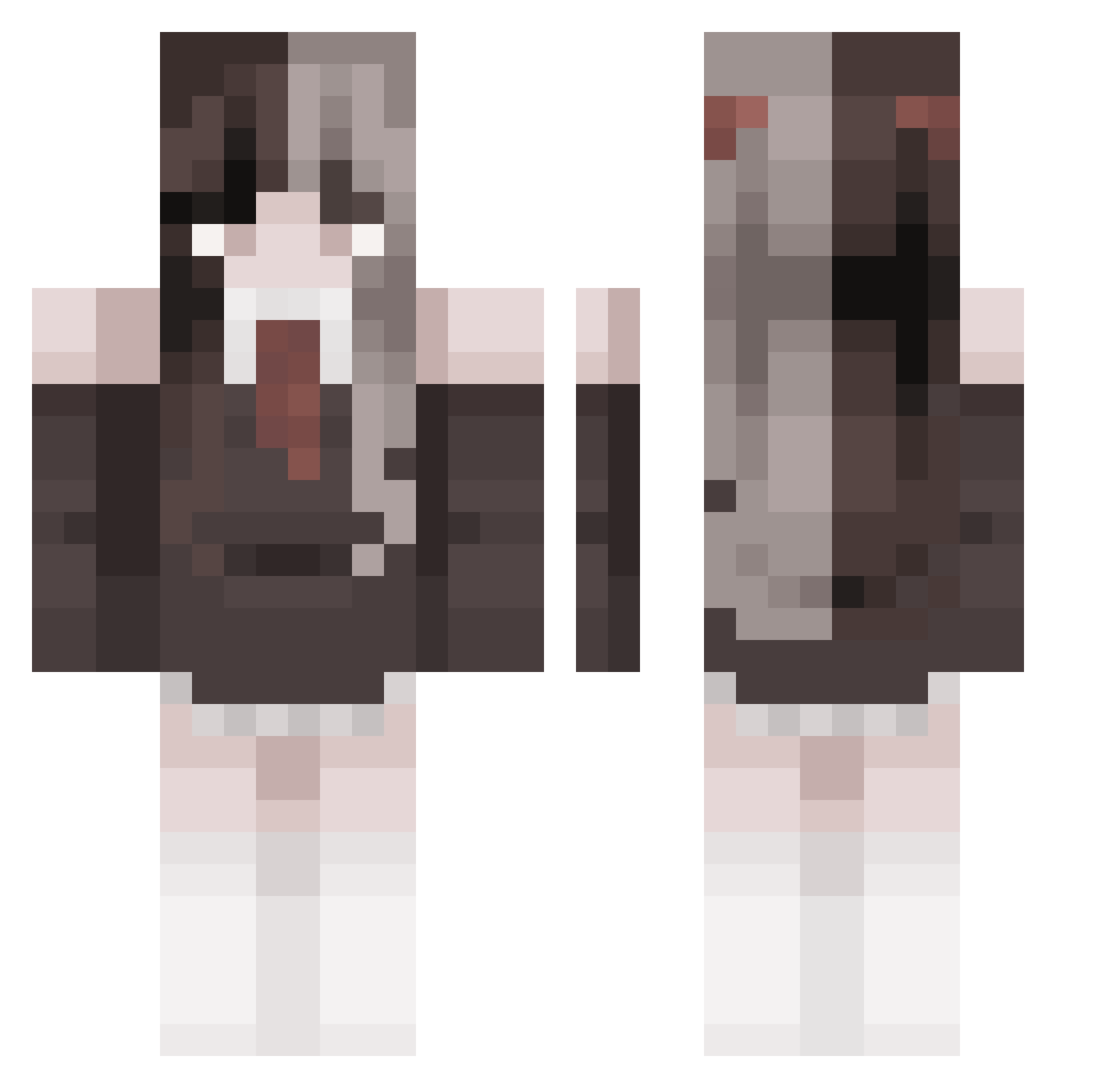 yuki_chii Minecraft skin, front and back view