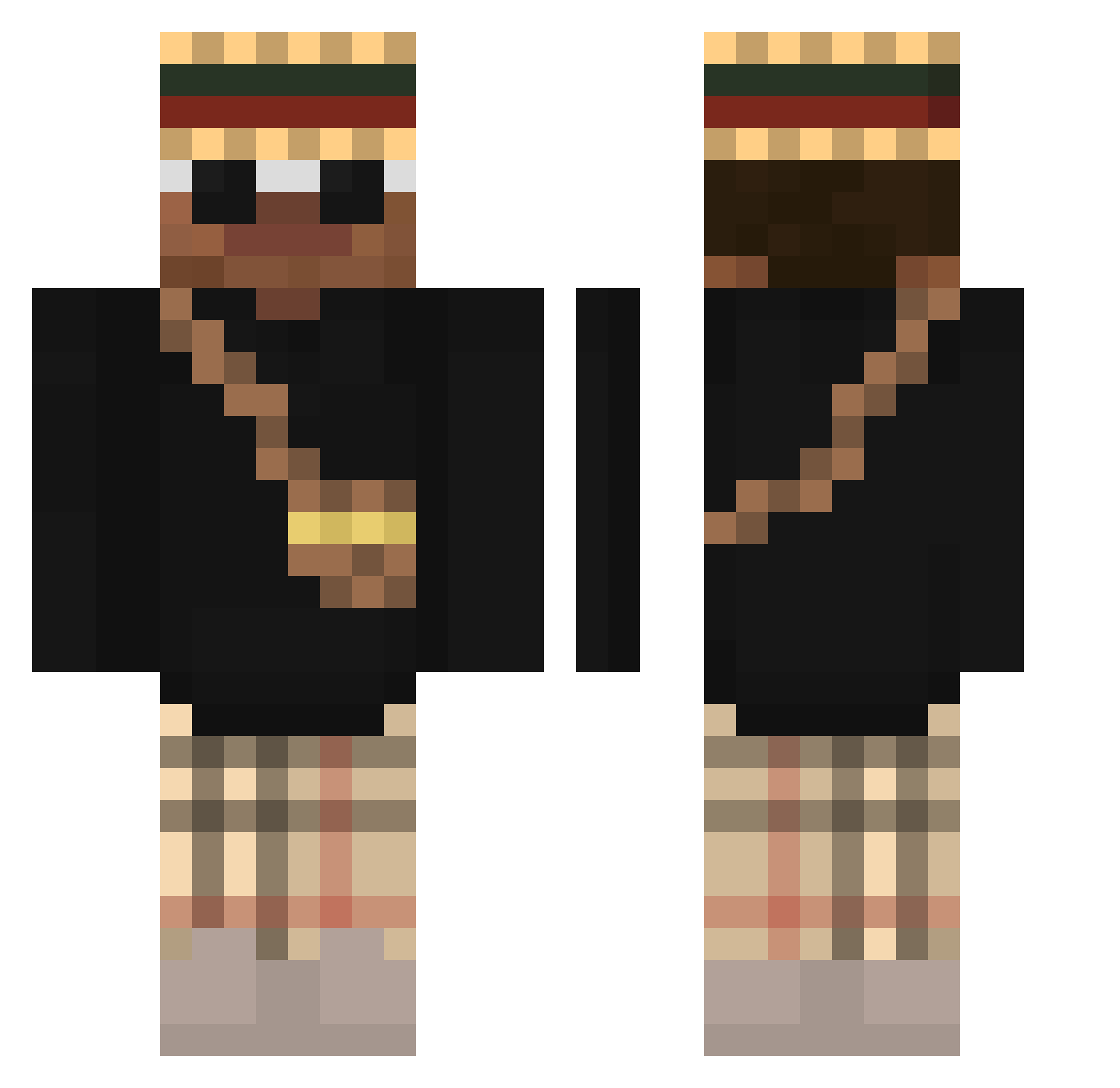 vashist Minecraft skin, front and back view