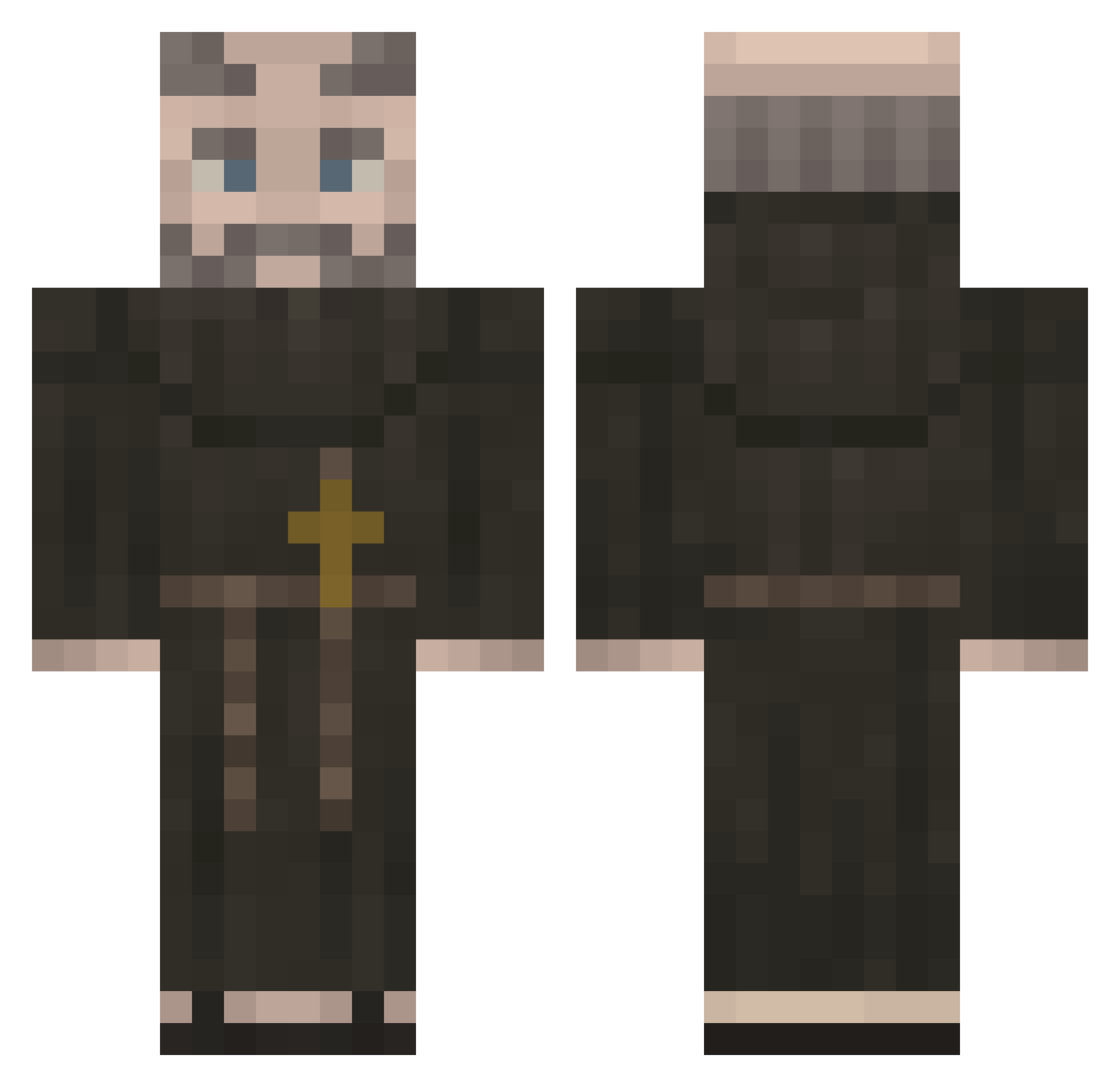 oxgamer13 Minecraft skin, front and back view