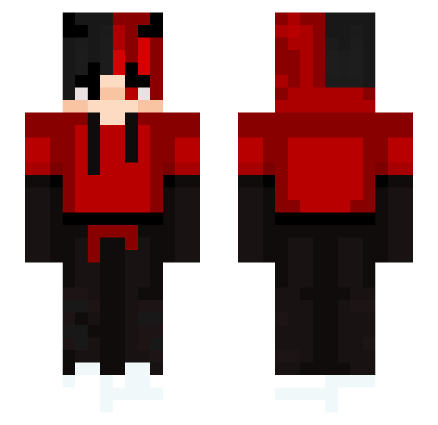 Xcih Minecraft skin, front and back view