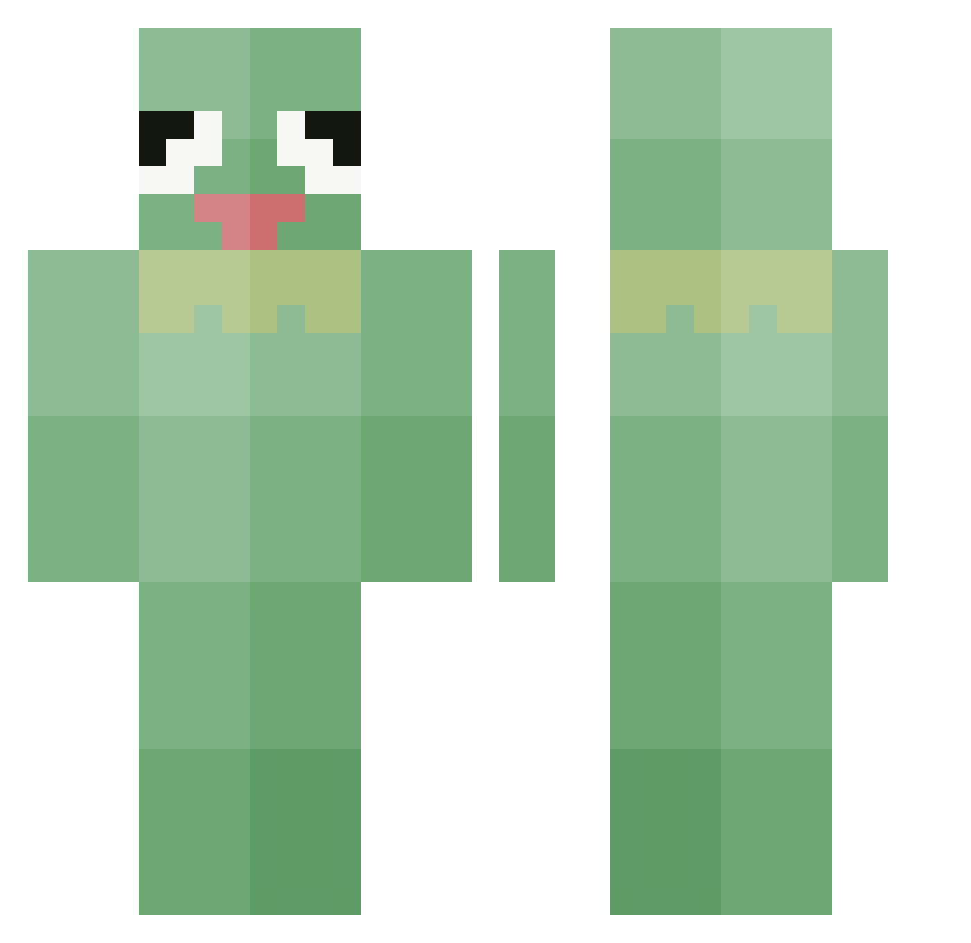 Zallu Minecraft skin, front and back view