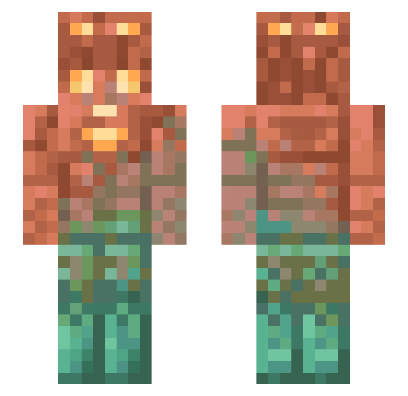 Zsolltt Minecraft skin, front and back view