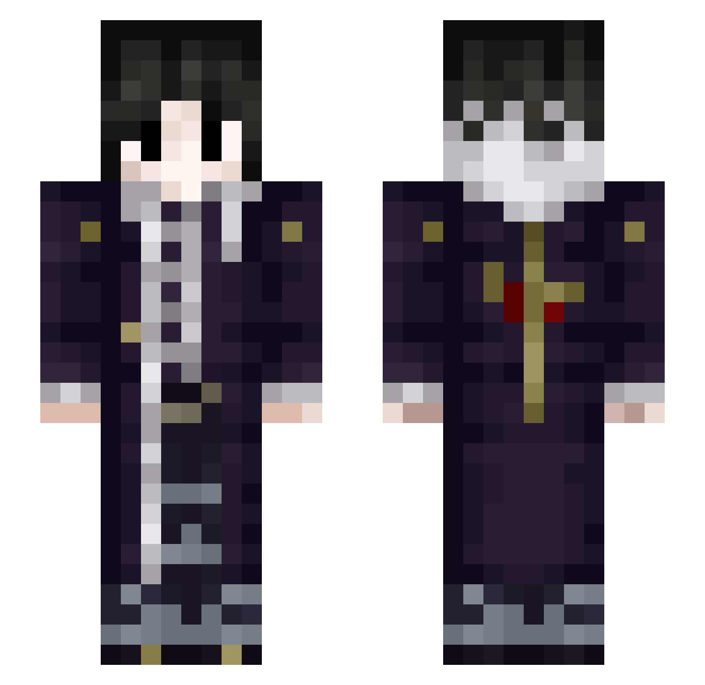 ToxicLox Minecraft skin, front and back view