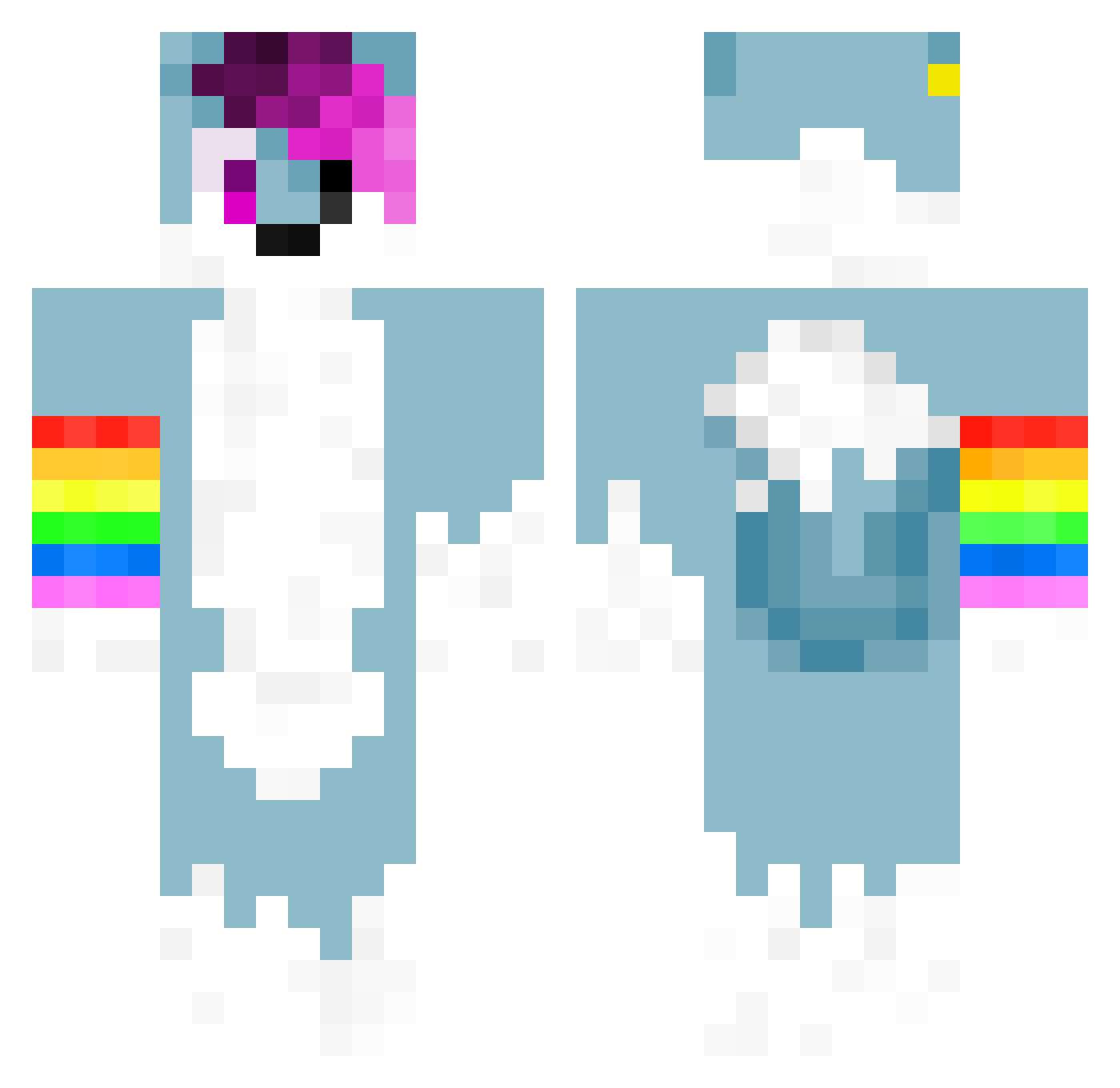 StarGinsengStore Minecraft skin, front and back view