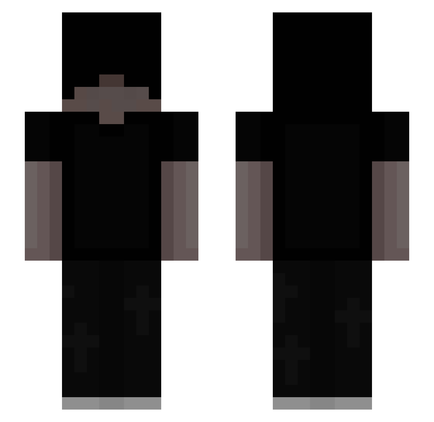 SleepTalker Minecraft skin, front and back view