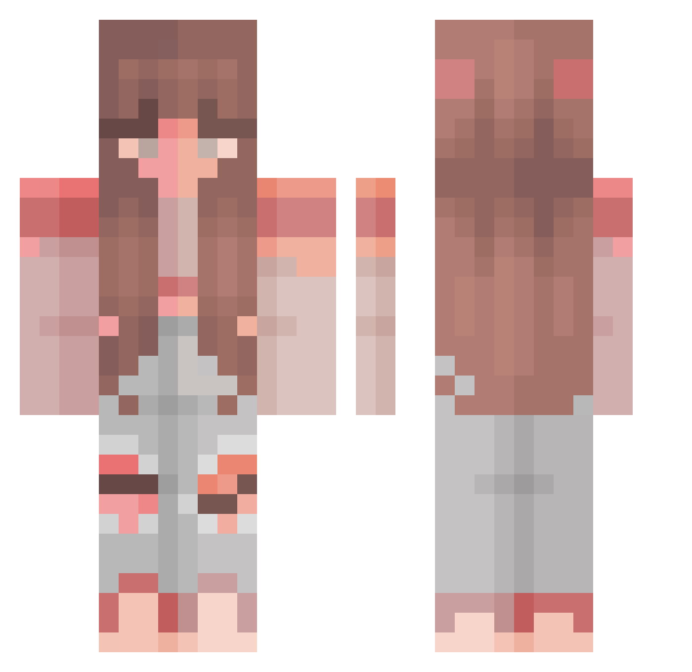 QUARRY_ Minecraft skin, front and back view