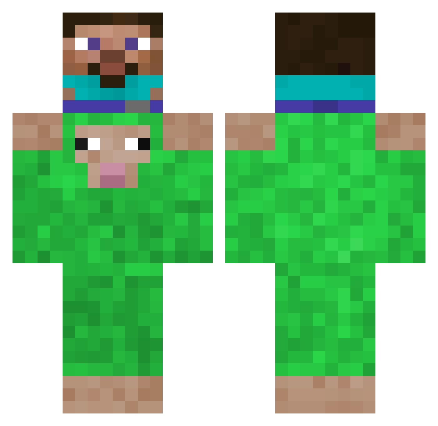 happyunhappy Minecraft skin, front and back view