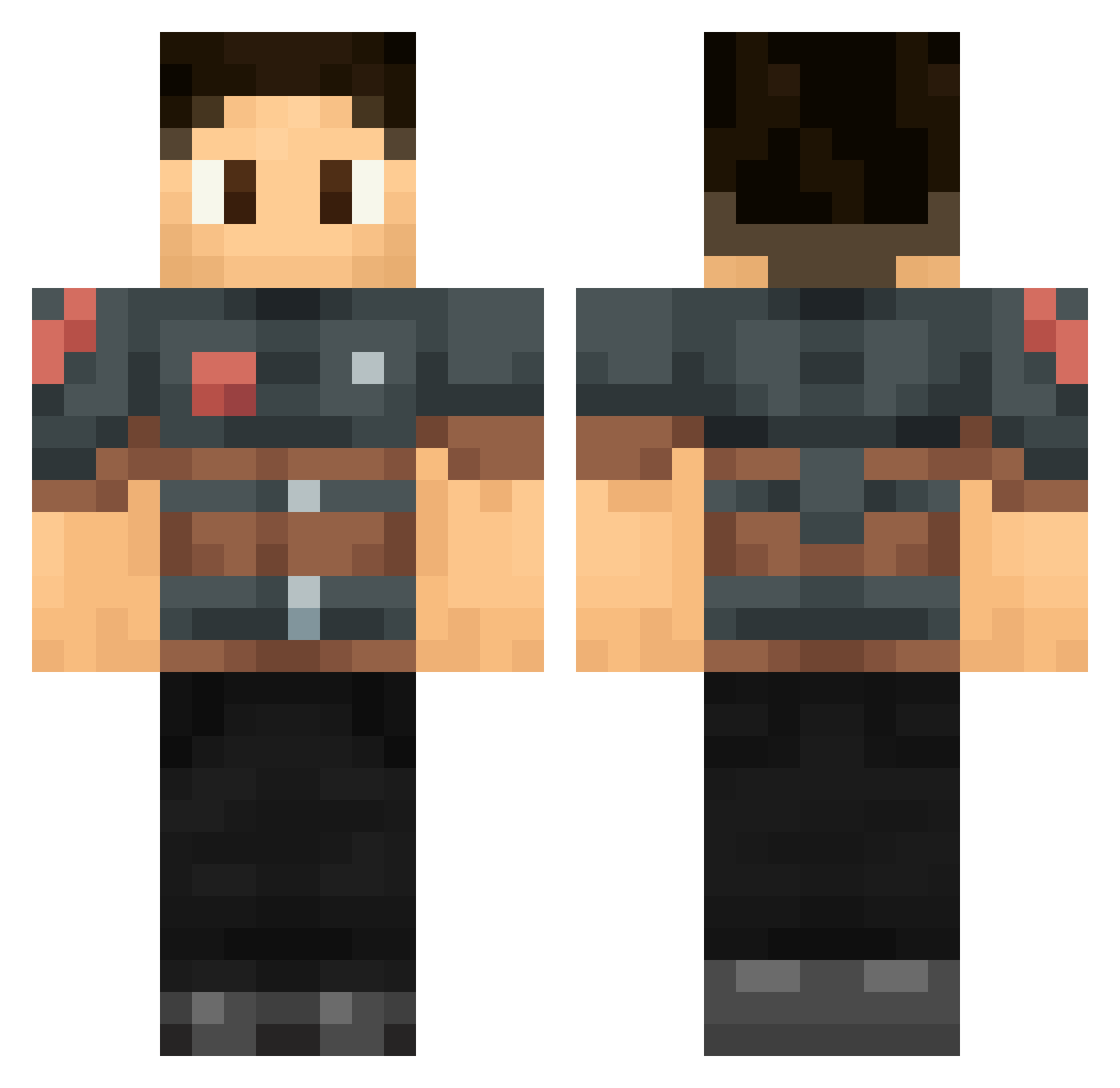 Sn1pre Minecraft skin, front and back view