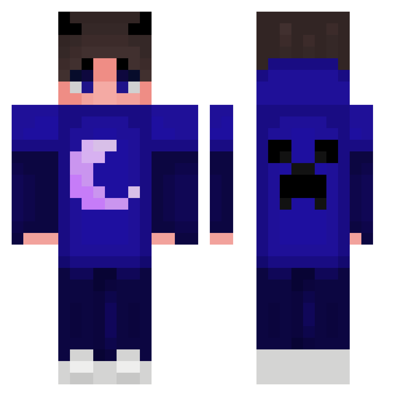 Sharkpizza100 Minecraft skin, front and back view