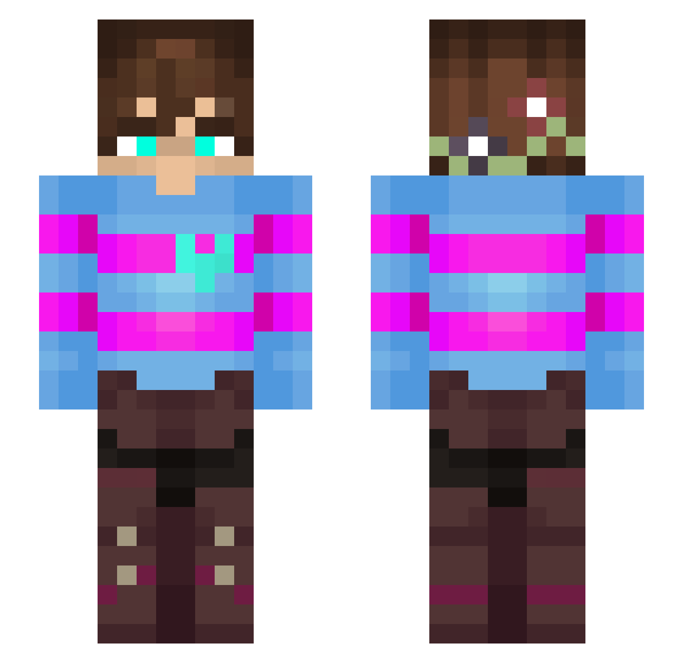 Ratt1shere Minecraft skin, front and back view