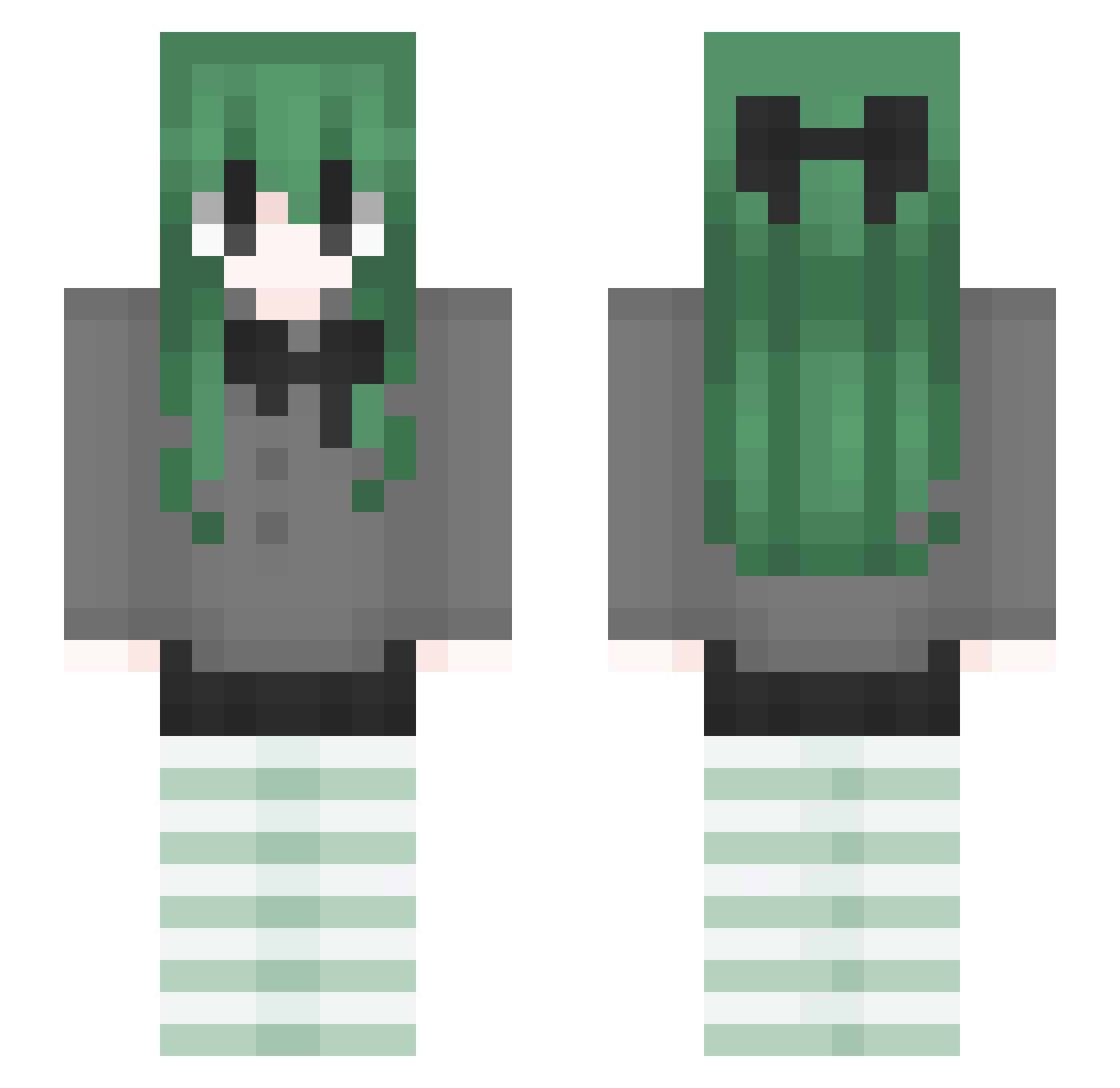 Rzzkk Minecraft skin, front and back view