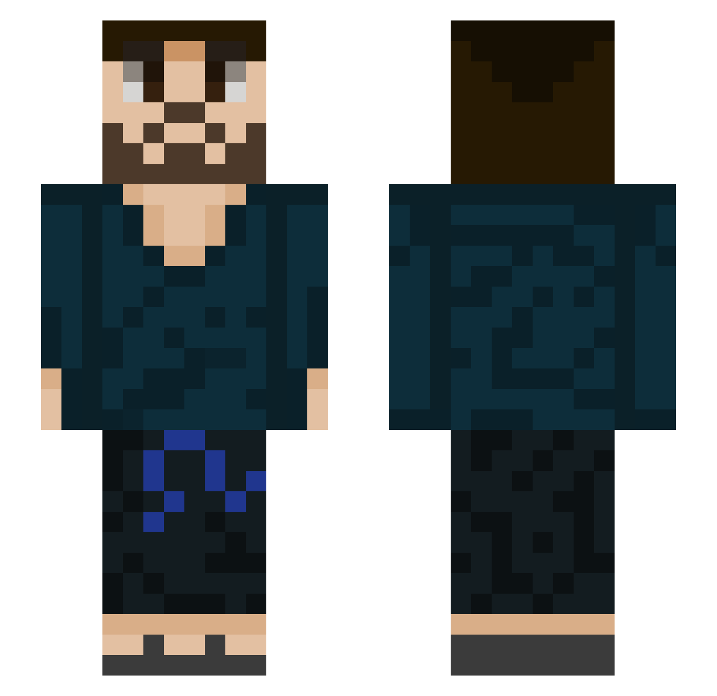 vrunoj Minecraft skin, front and back view