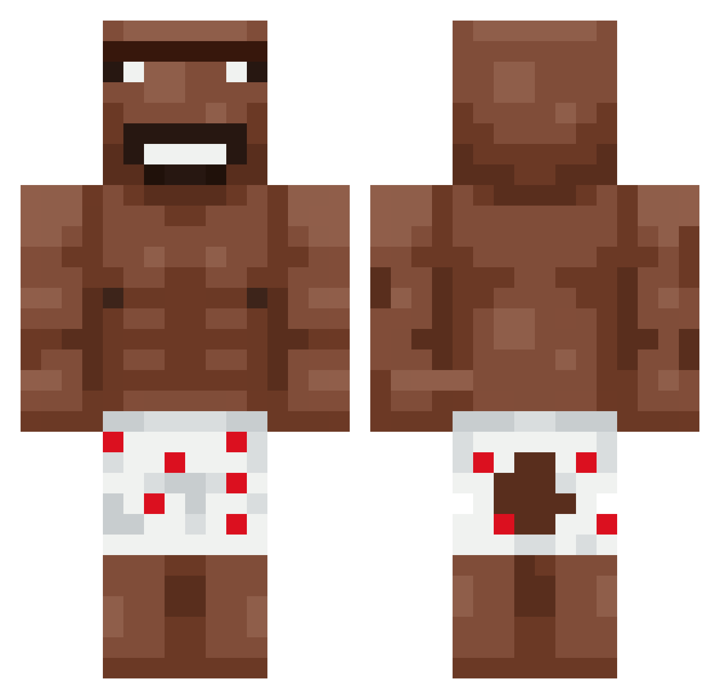 Fettakuss Minecraft skin, front and back view