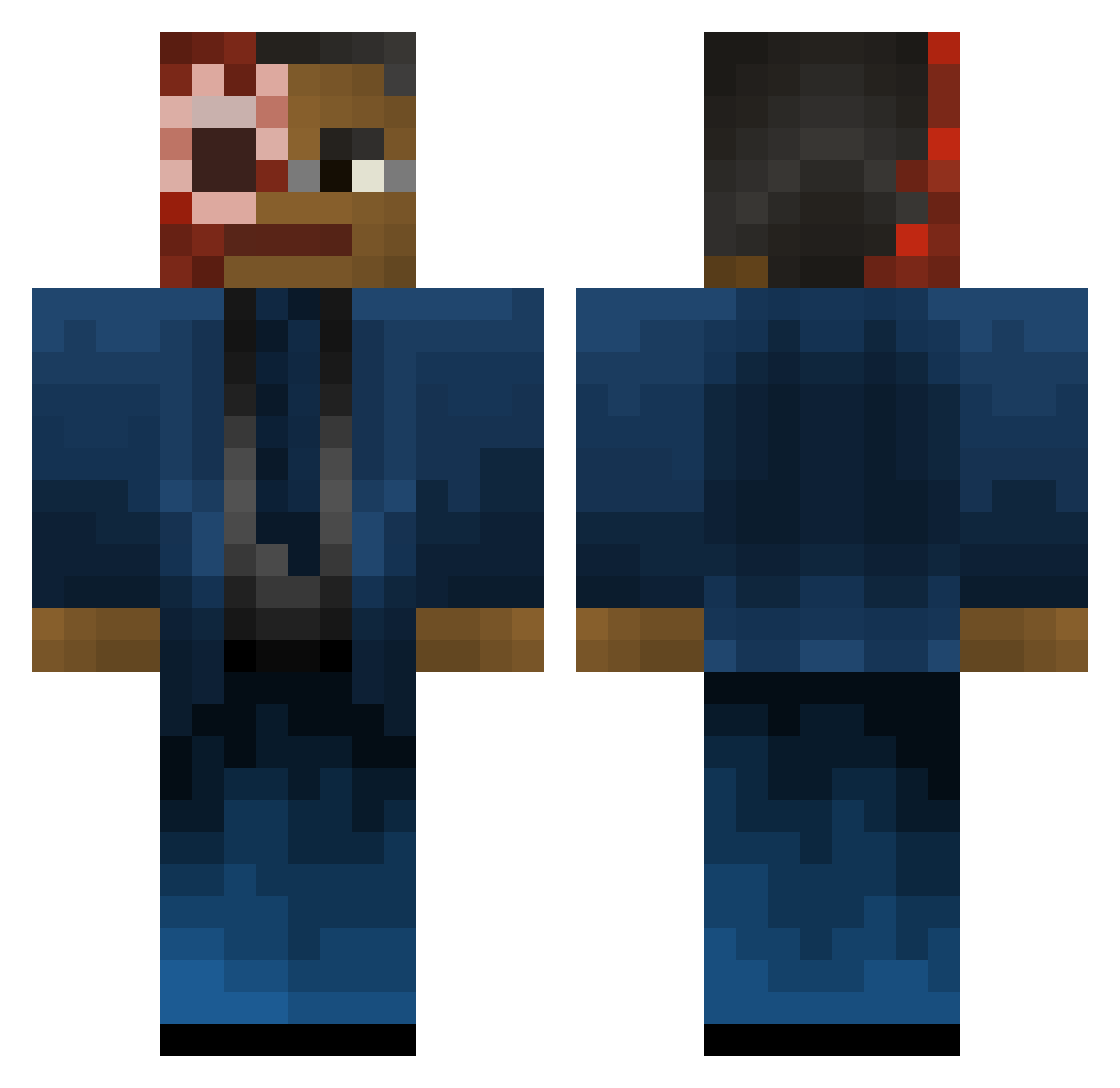 Sadisfy_wav Minecraft skin, front and back view