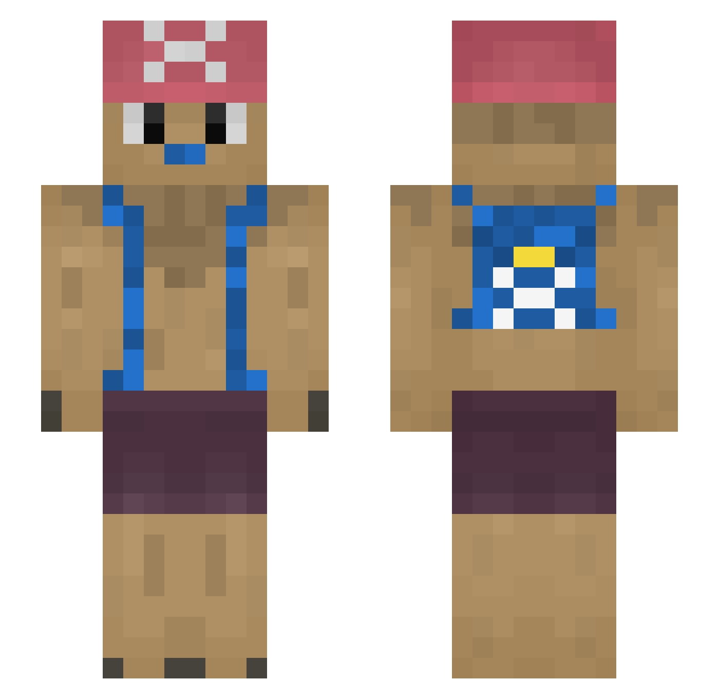 MC_Shock288 Minecraft skin, front and back view