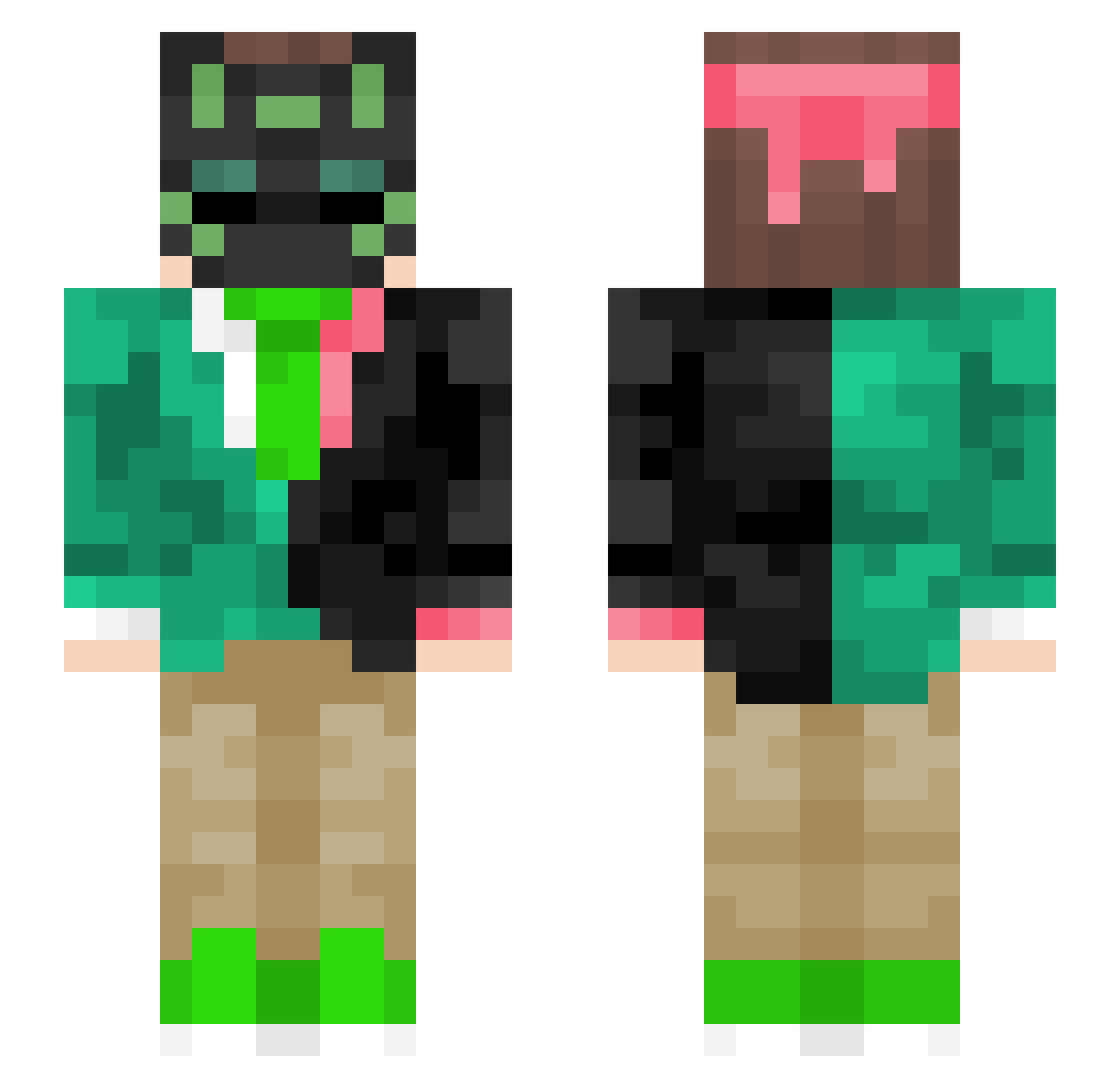 Progrer Minecraft skin, front and back view