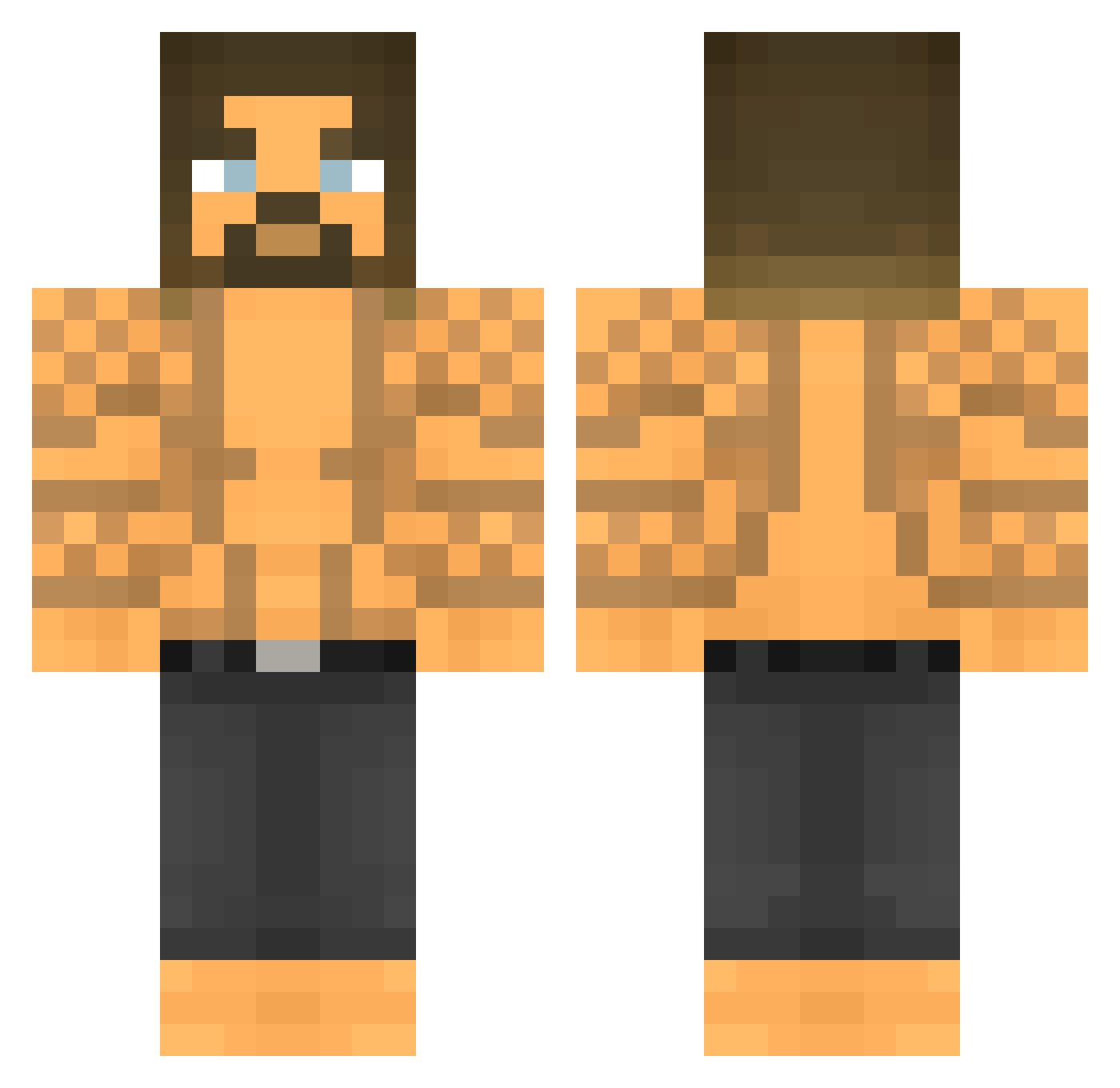 MuscleHuman Minecraft skin, front and back view
