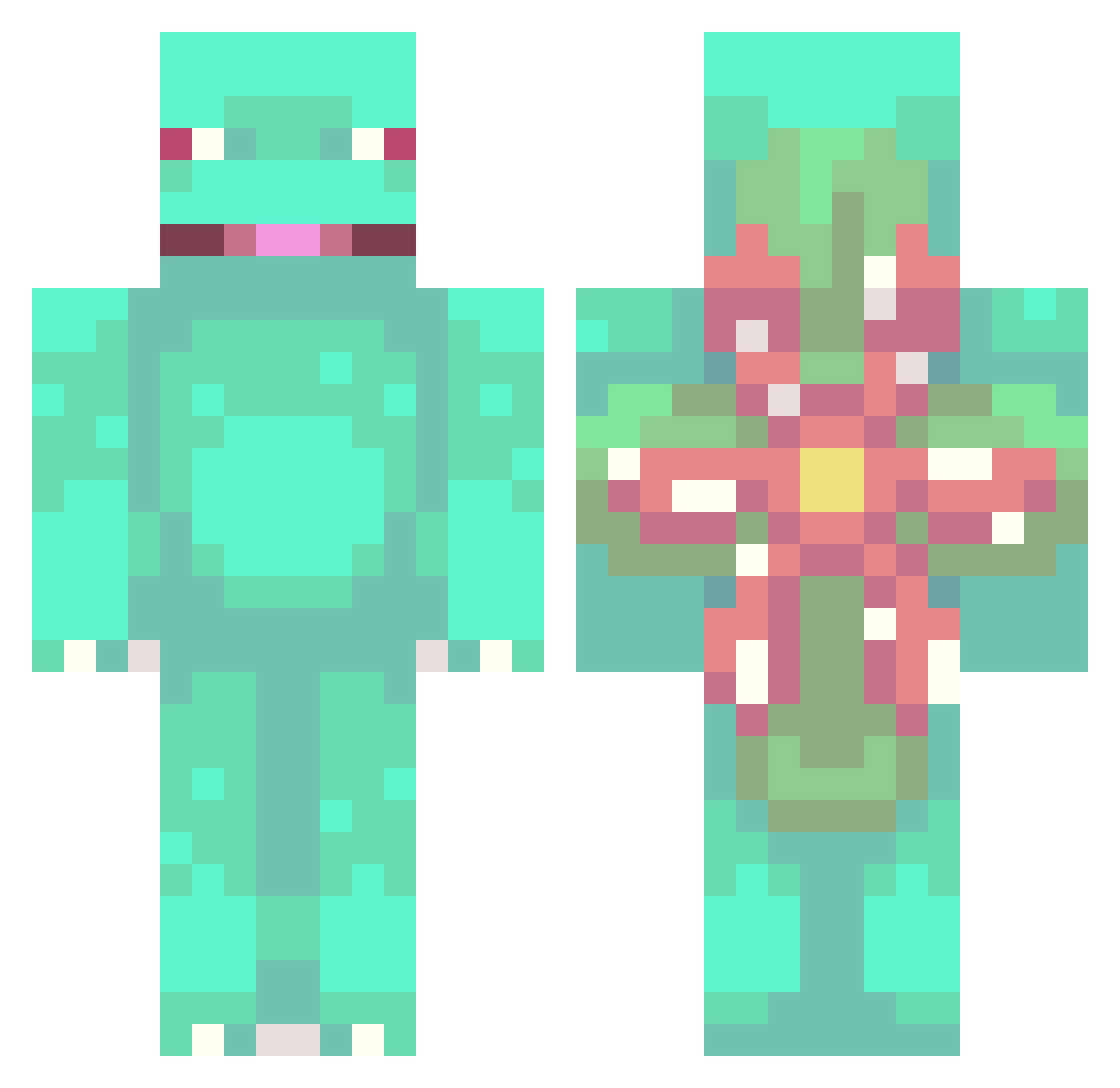 BigGothOppai Minecraft skin, front and back view