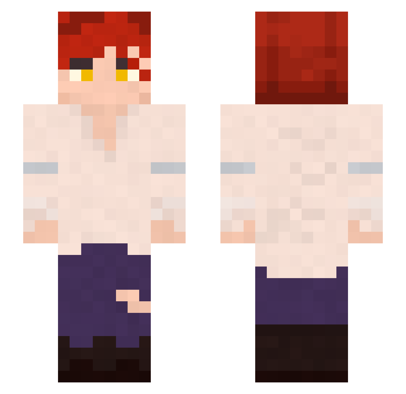 Greggje Minecraft skin, front and back view
