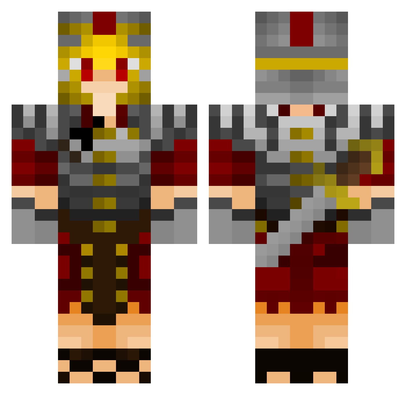 SHOULDILIQ Minecraft skin, front and back view