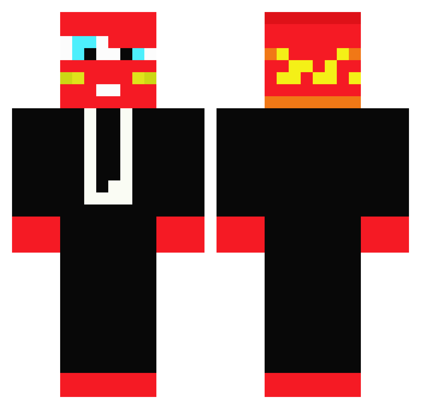 clutshR Minecraft skin, front and back view
