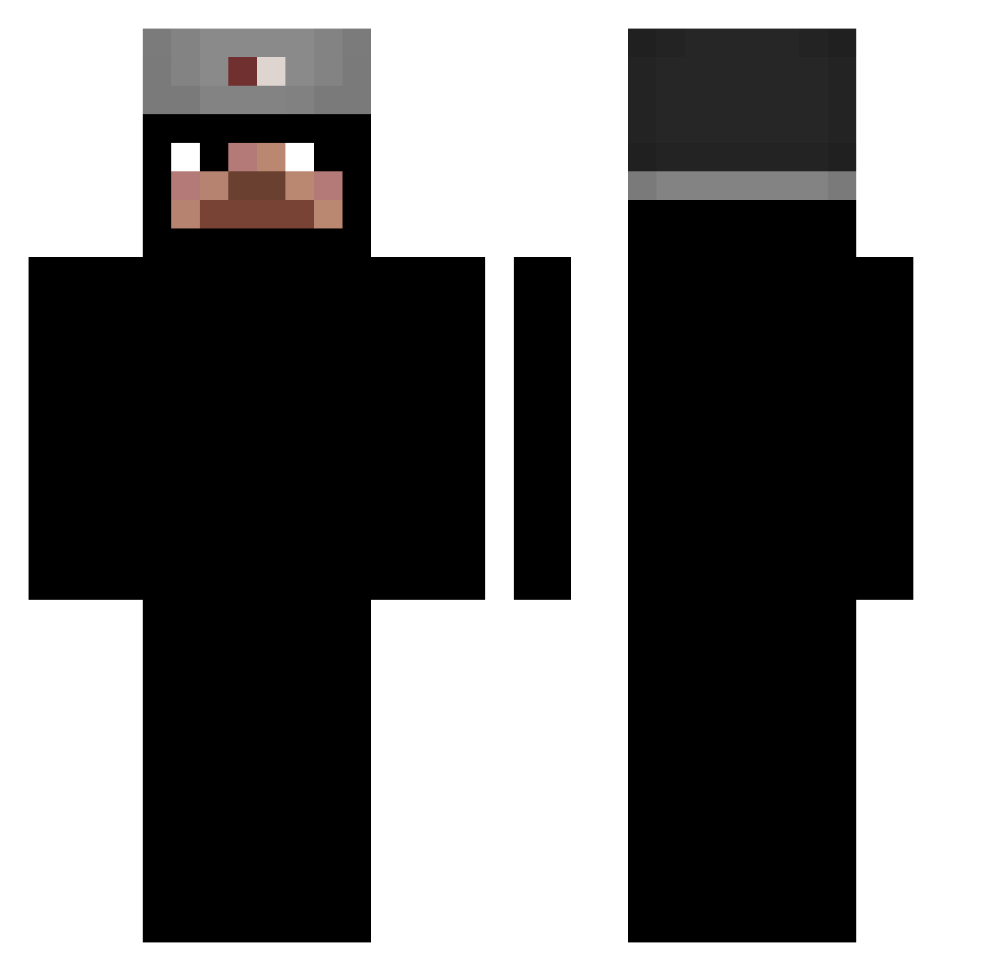 xkeeyz Minecraft skin, front and back view