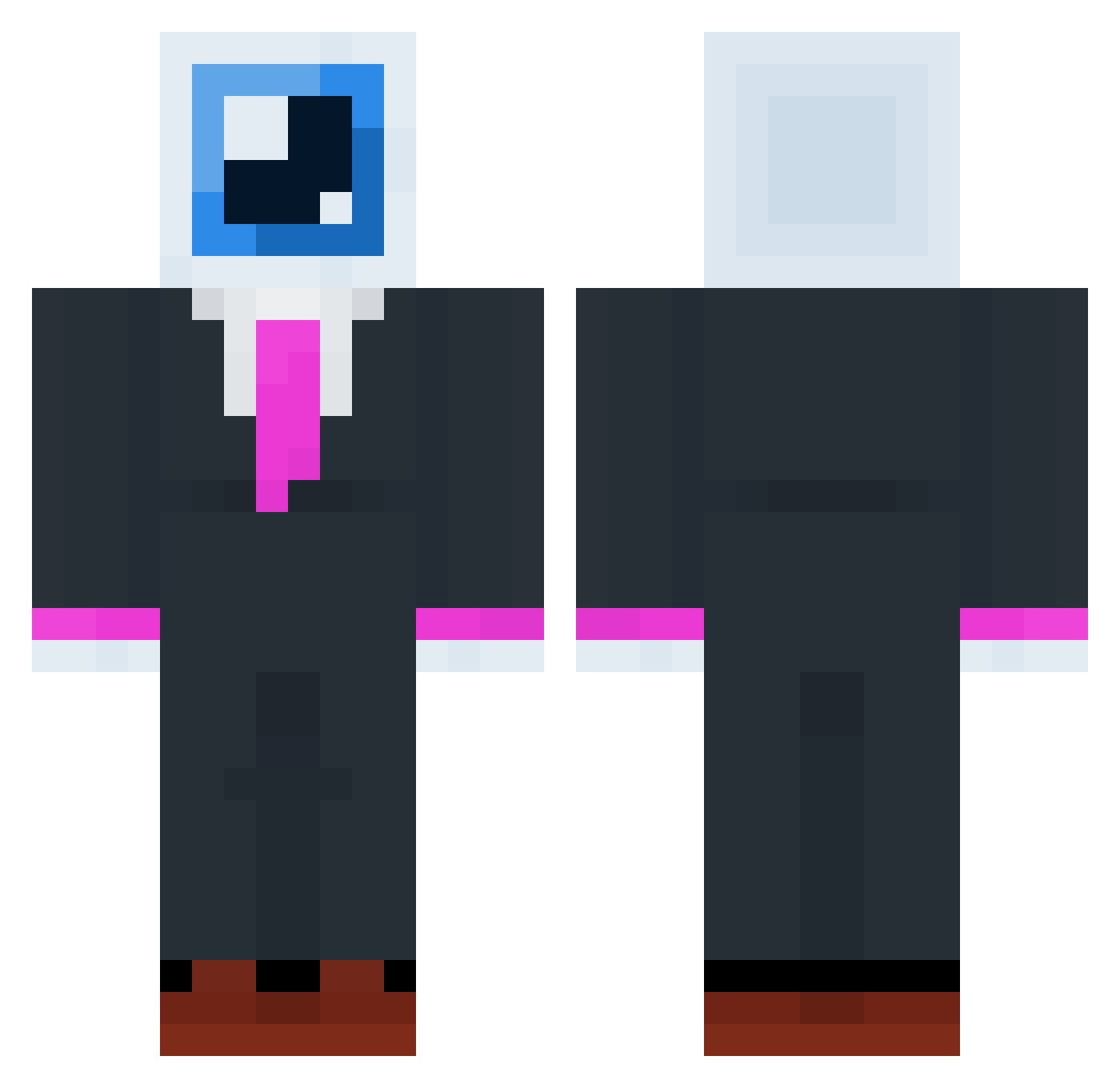 voltorix Minecraft skin, front and back view