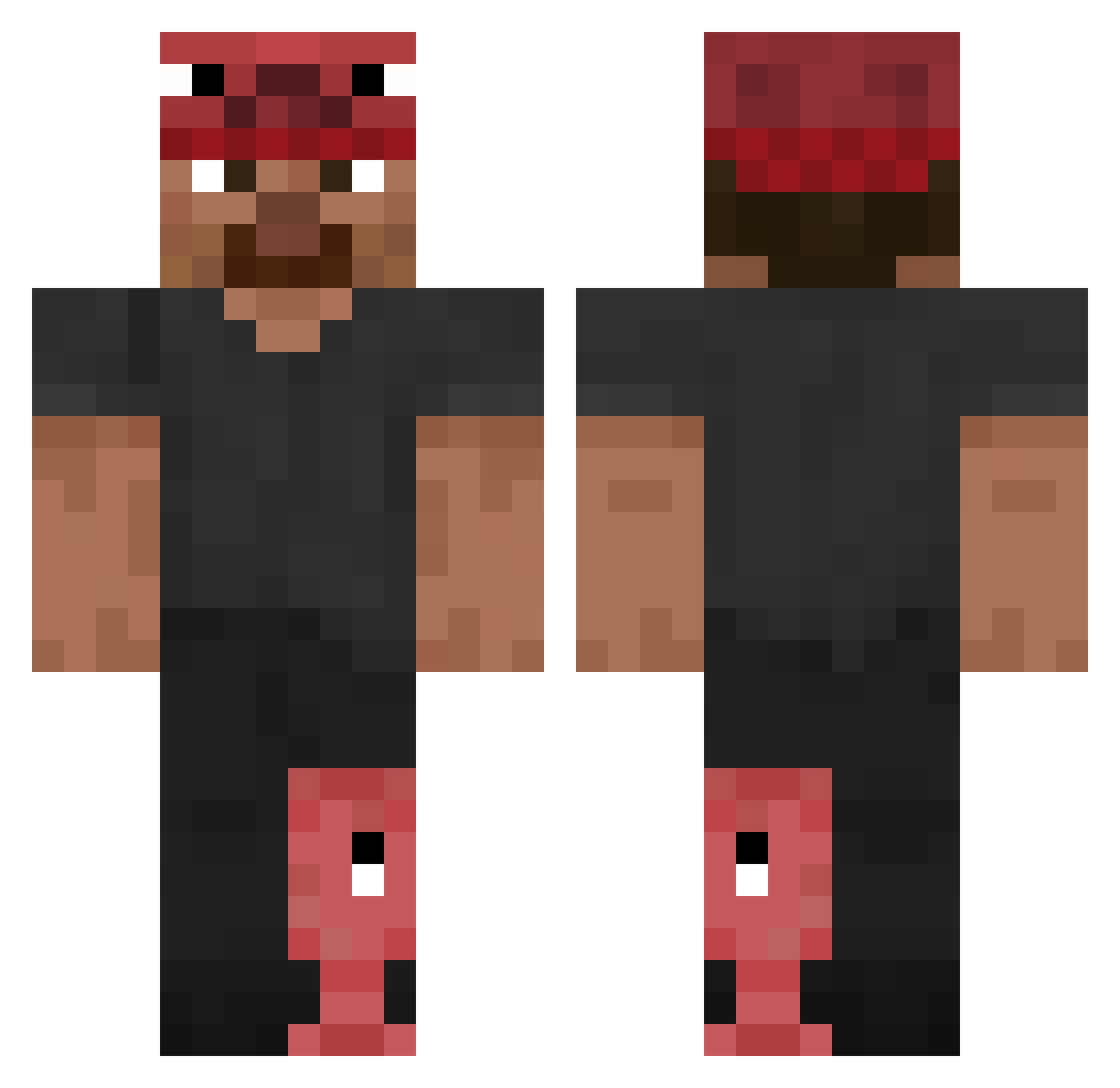 fraxooV2 Minecraft skin, front and back view