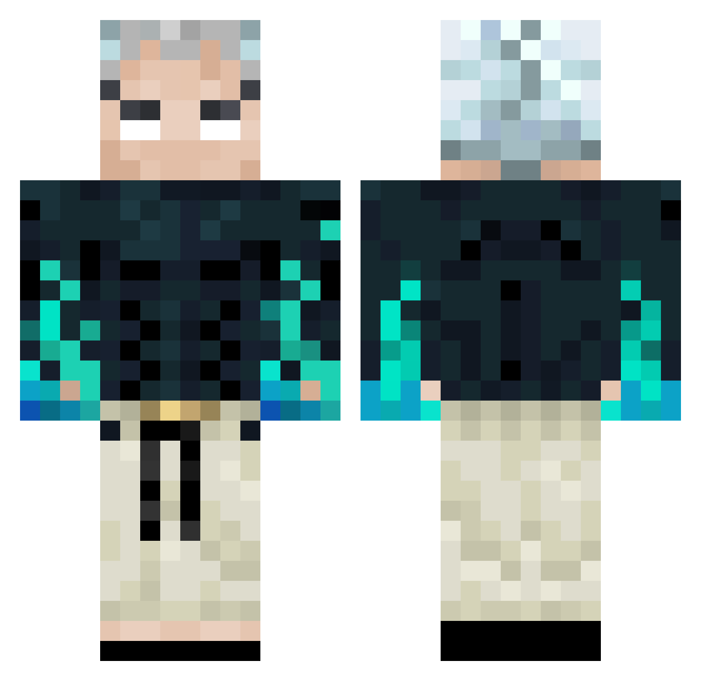 Fryden2 Minecraft skin, front and back view