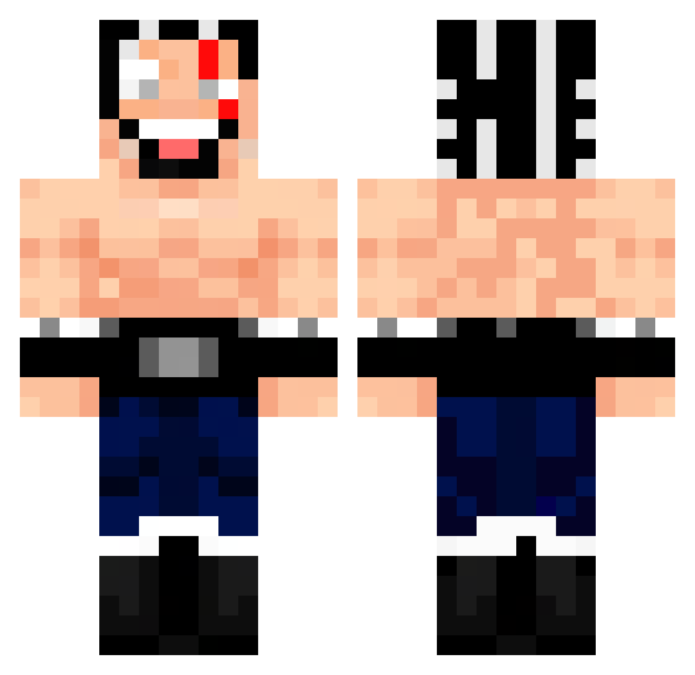 Basechat Minecraft skin, front and back view