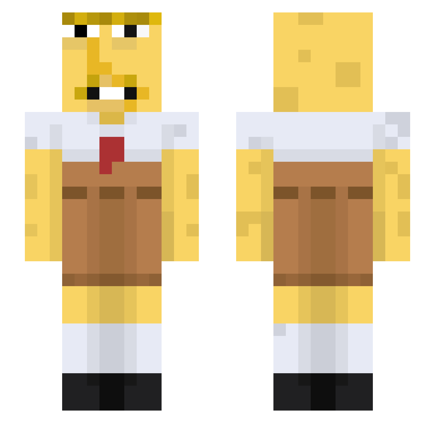 robloxian999 Minecraft skin, front and back view