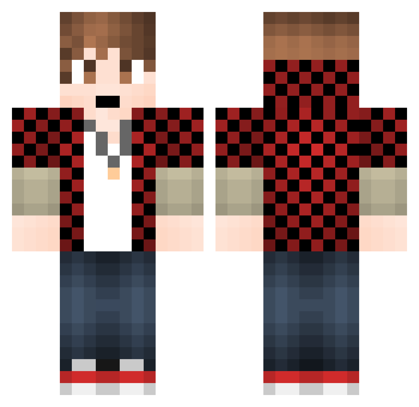 ElvenTZ Minecraft skin, front and back view