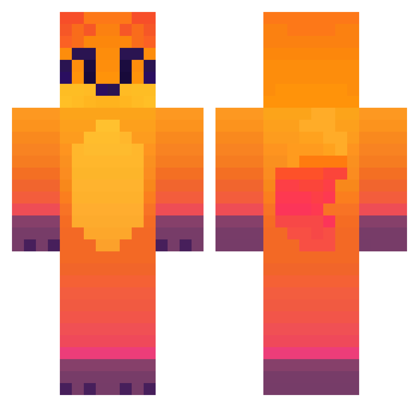 vBxrby Minecraft skin, front and back view
