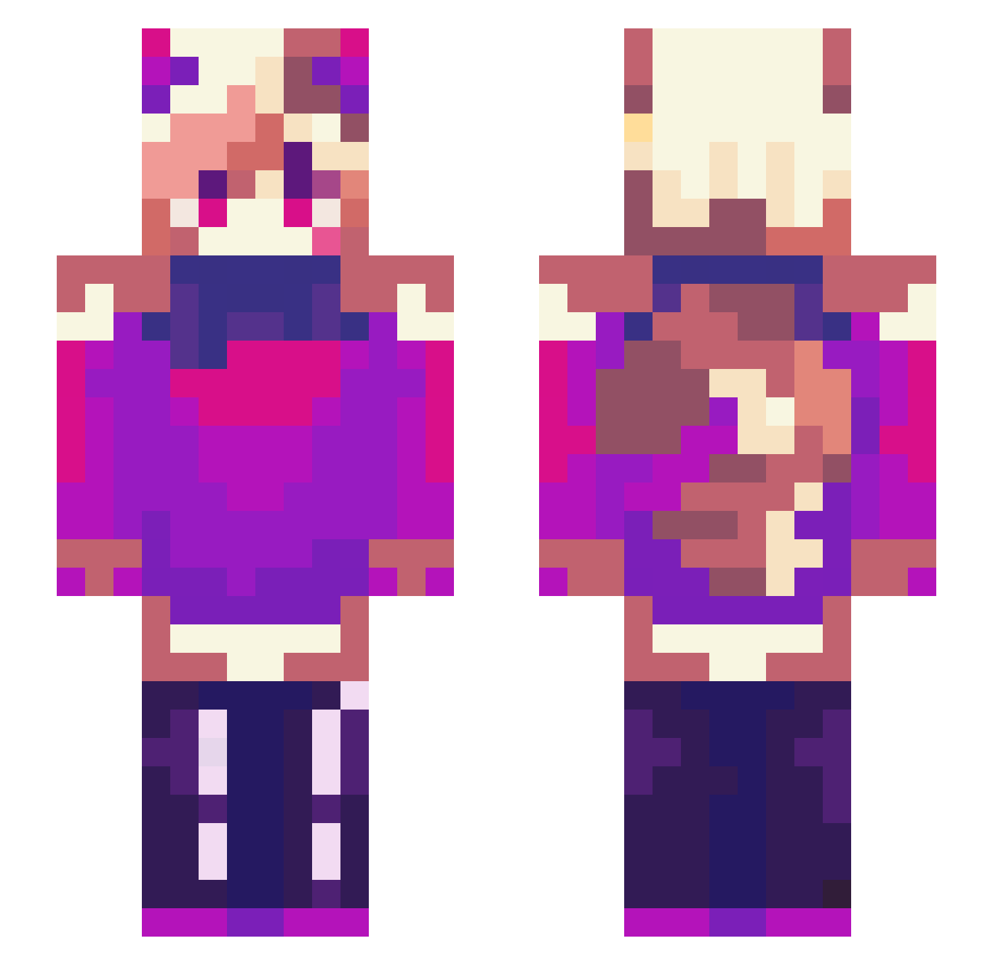 NyawrOwO Minecraft skin, front and back view