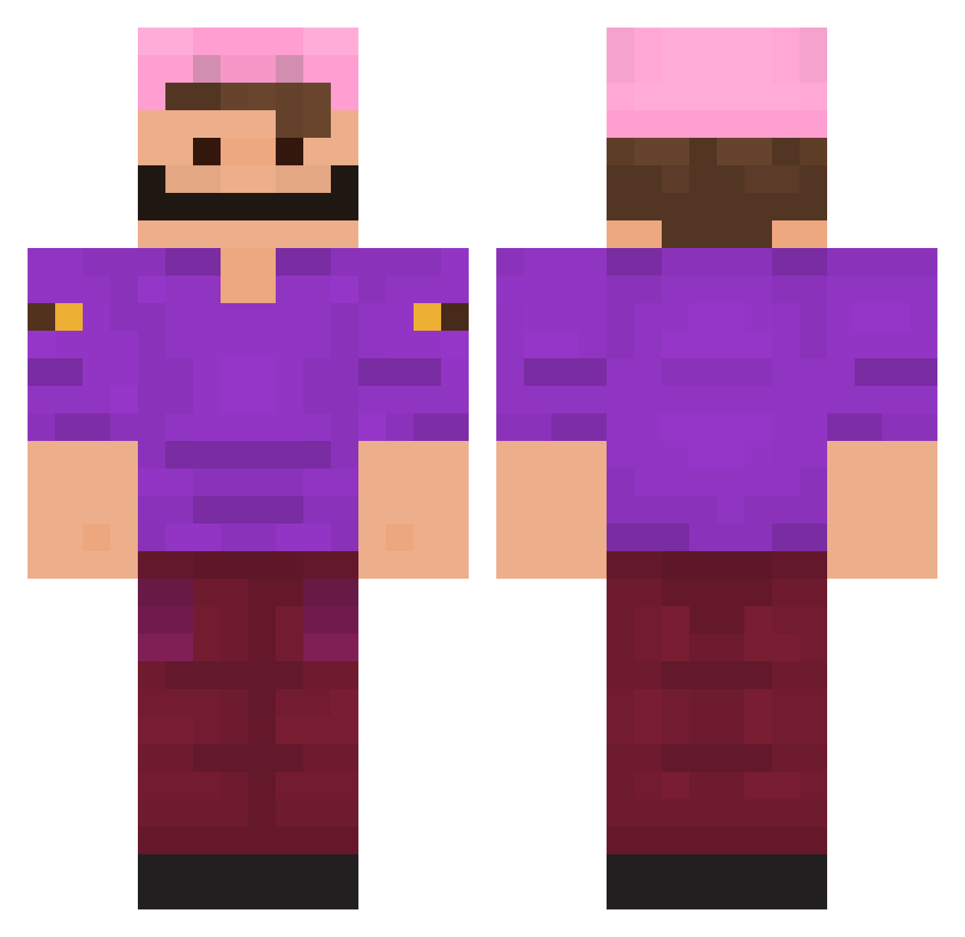 DanIchSenpaI Minecraft skin, front and back view
