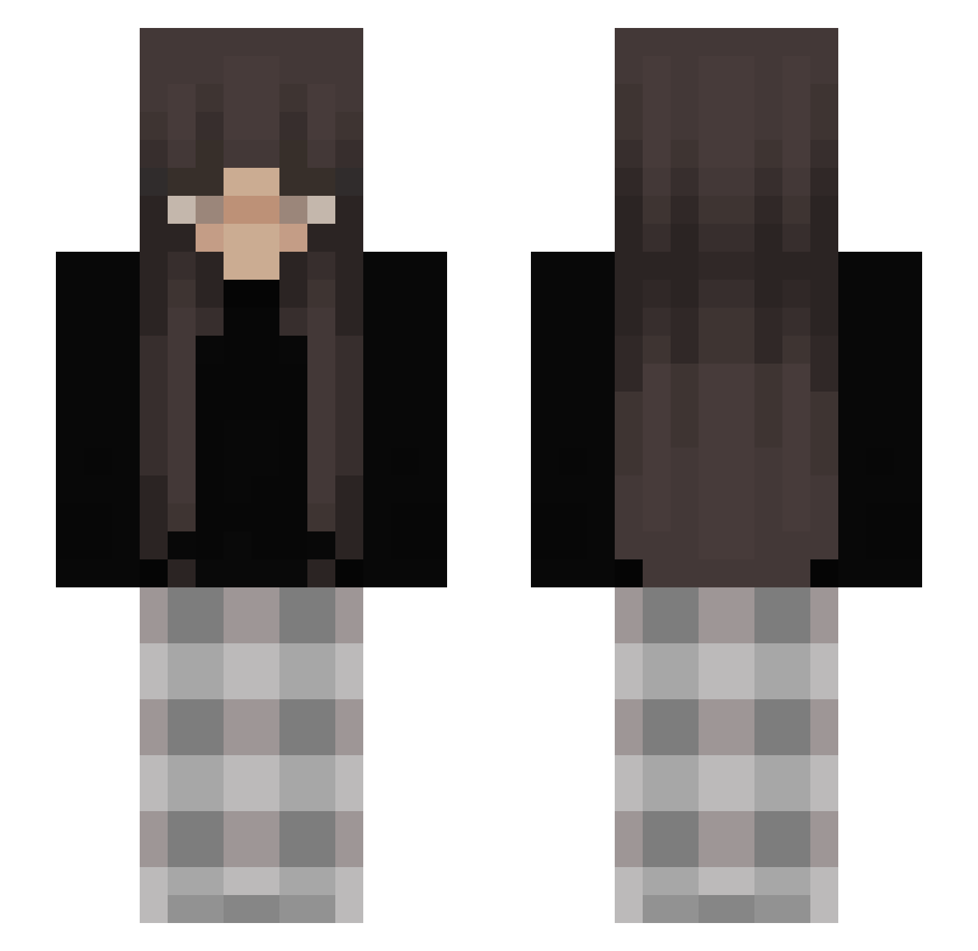 _Meowster_ Minecraft skin, front and back view