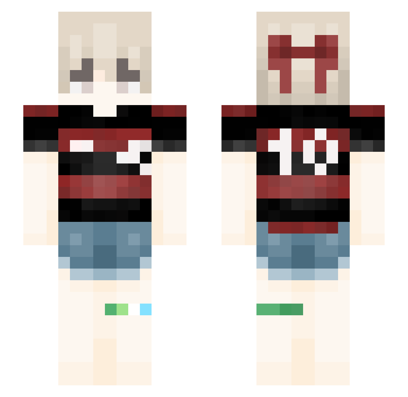 sasatyro Minecraft skin, front and back view