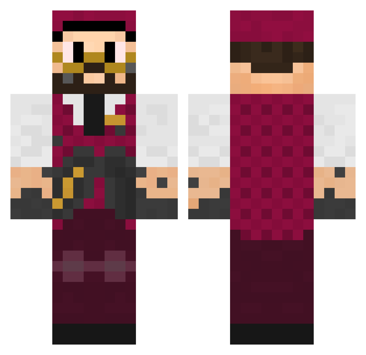 VitorVex Minecraft skin, front and back view