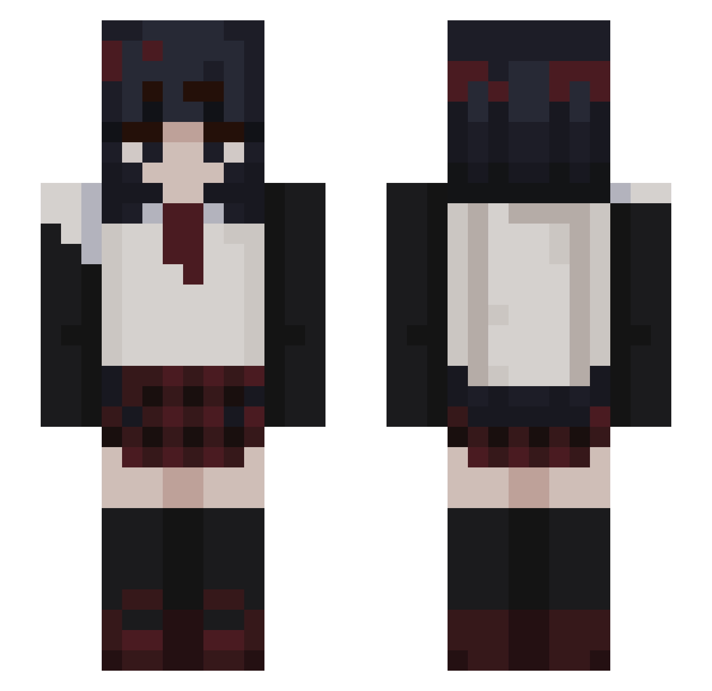 Molluxxx Minecraft skin, front and back view
