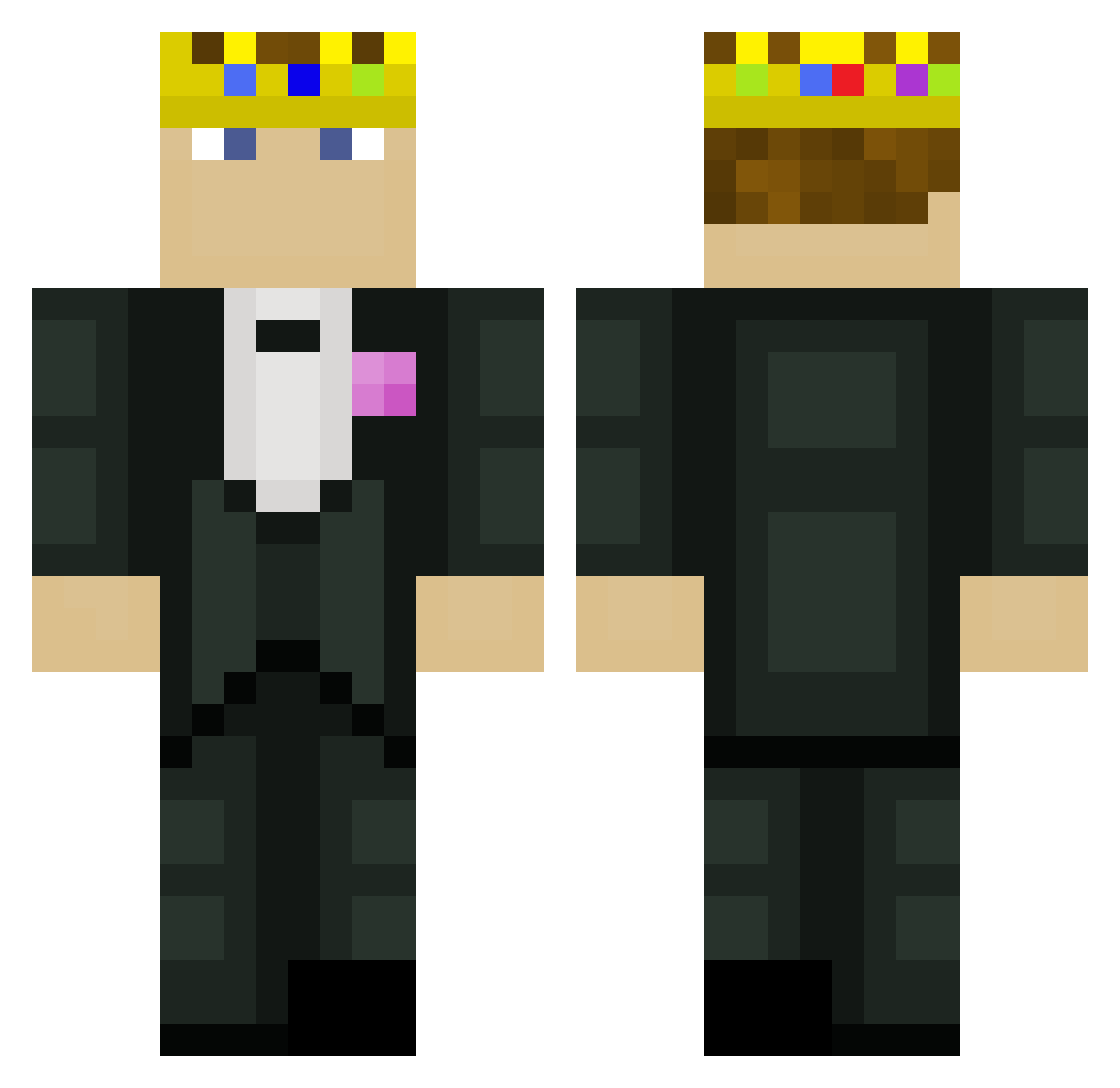 SkrewwU Minecraft skin, front and back view