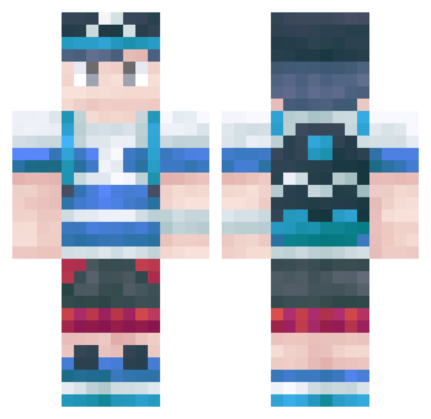 overgloomily Minecraft skin, front and back view