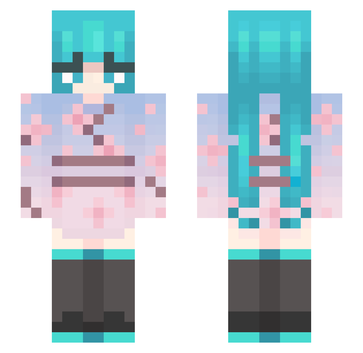 Anne5088 Minecraft skin, front and back view