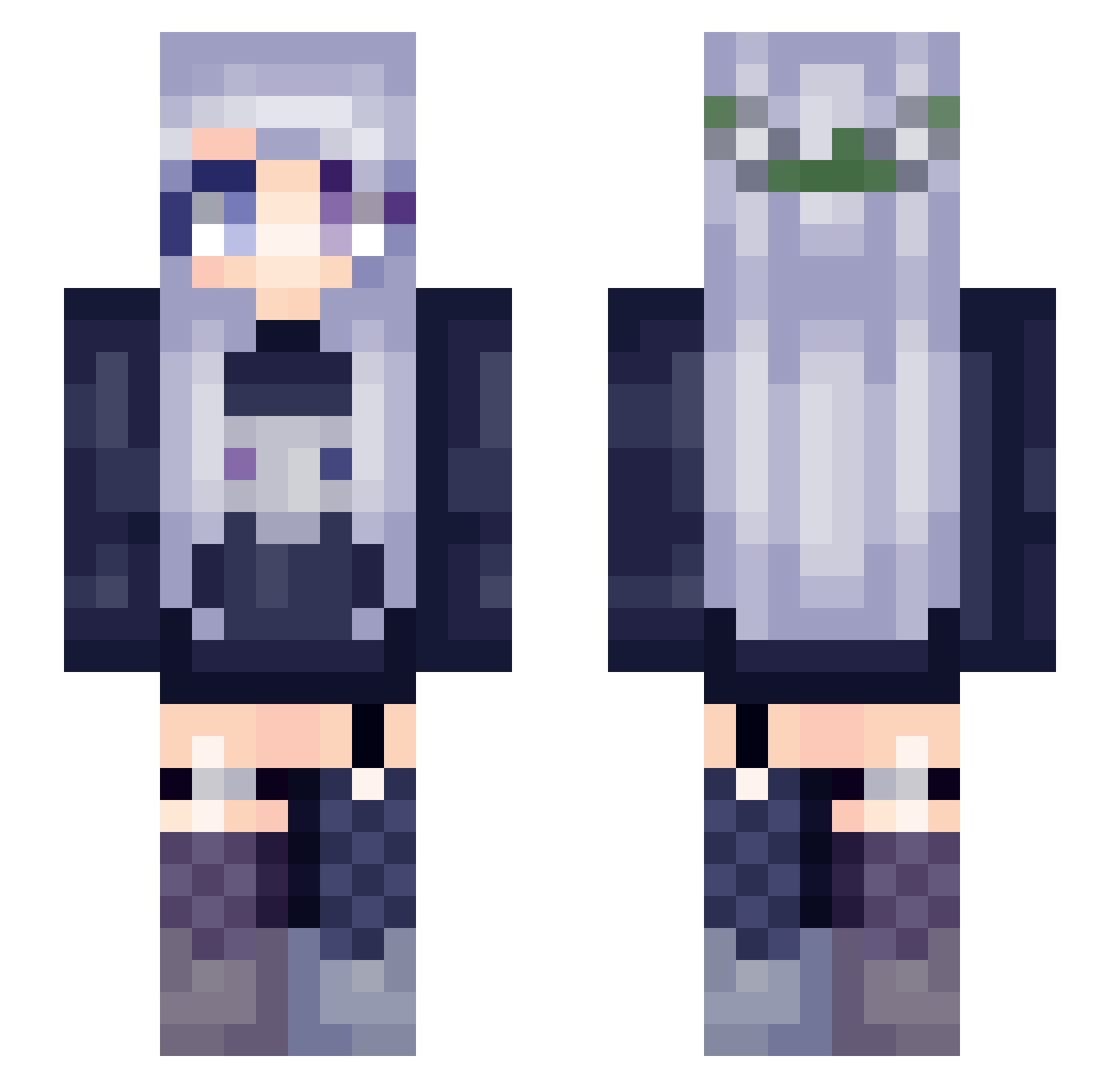 Trevet Minecraft skin, front and back view