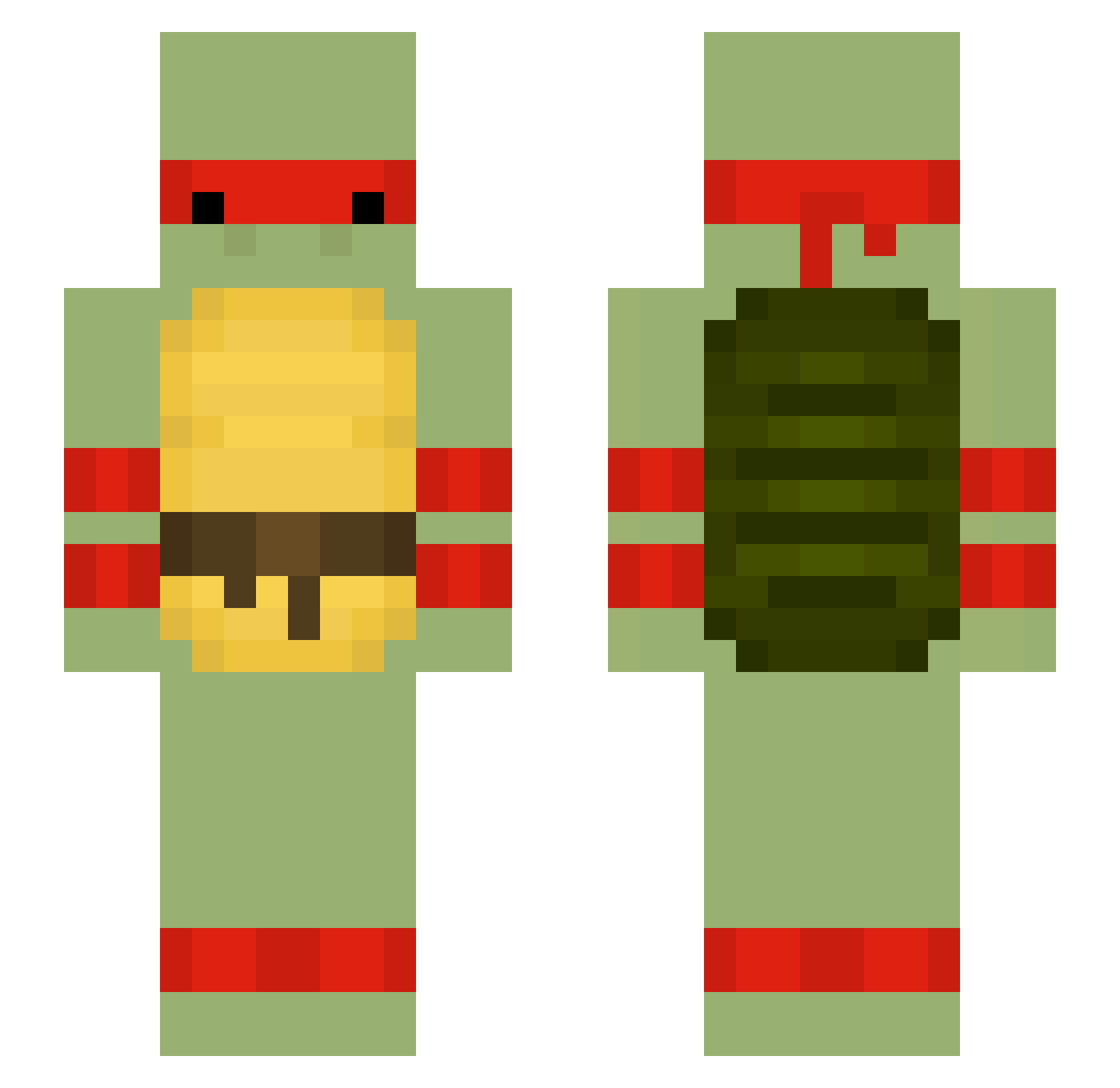 Saiofi Minecraft skin, front and back view